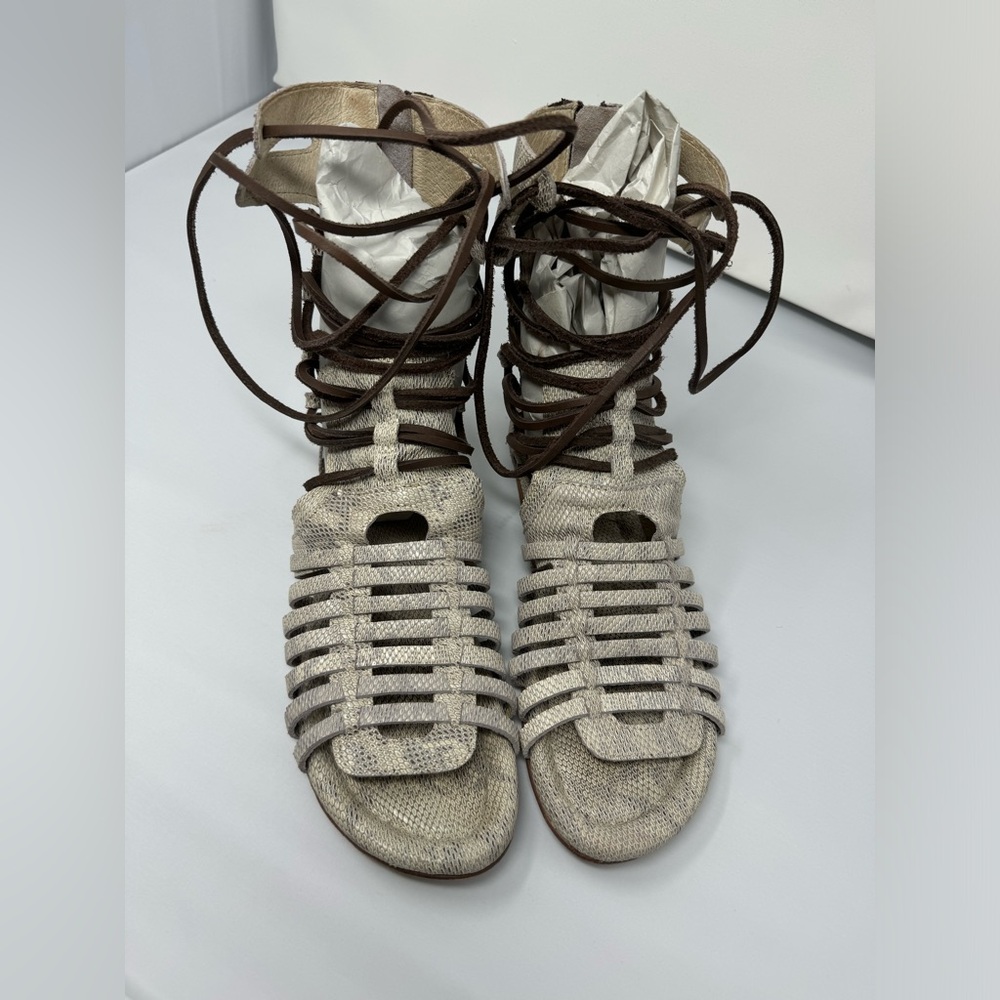 Freebird by Steven Sanibal Gladiator Sandals - White Snake